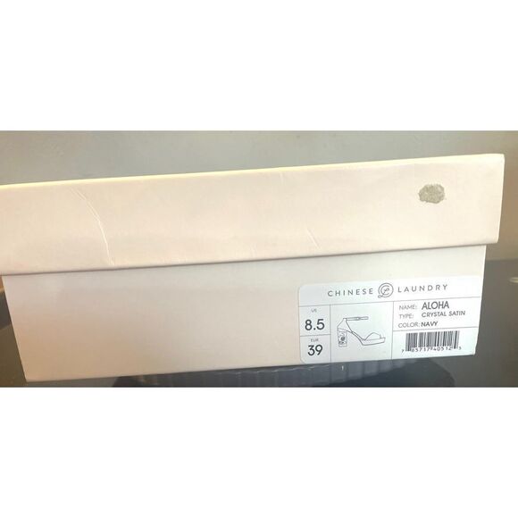 Chinese Laundry “Aloha” Embellished Heel 4” Blue Satin Peep Toe WMS SZ 8.5 M NEW - Picture 13 of 13